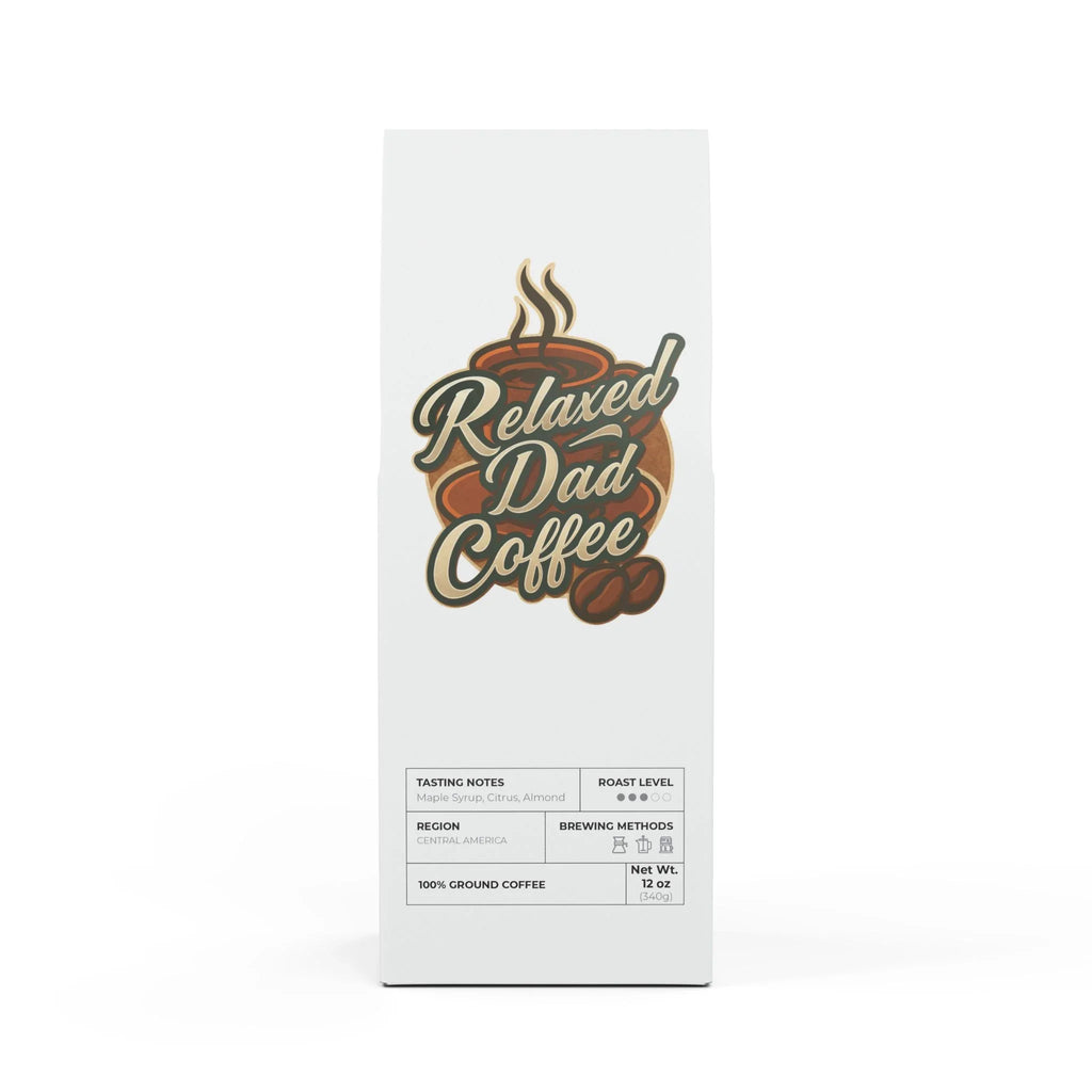 Relaxed Dad Coffee 12oz ground coffee with maple syrup citrus almond notes from Central America