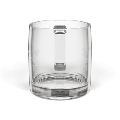 Clear Glass Coffee Mug — Engraved “Refill If Empty” 12.25oz