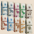 Collection of Neo Bean Coffee packages with various country designs on a beige background